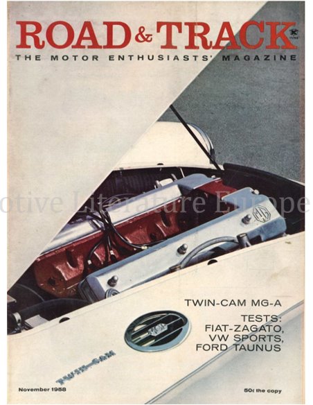 1958 ROAD AND TRACK MAGAZINE NOVEMBER ENGELS