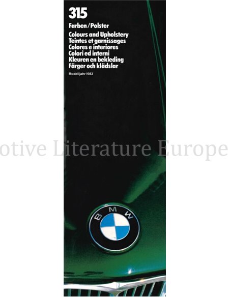 1983 BMW 315 COLOUR AND UPHOLSTERY BROCHURE