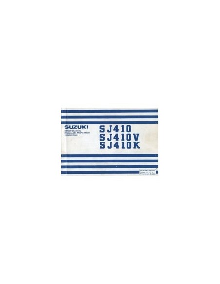 1981 SUZUKI SAMURAI SJ410 INSTRUCTIEBOEKJE NEDERLANDS ENGELS