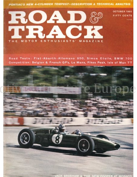1960 ROAD AND TRACK MAGAZINE OKTOBER ENGELS