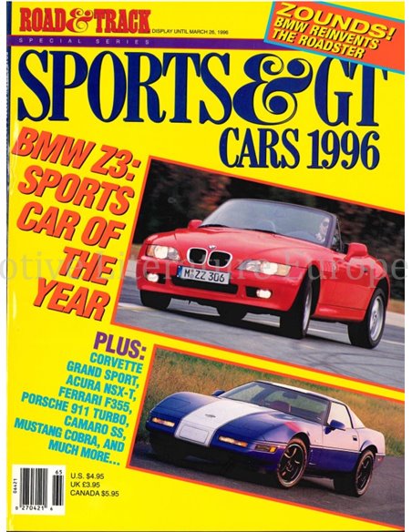 1996 ROAD AND TRACK MAGAZINE MAART ENGELS