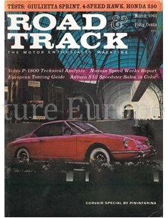 1961 ROAD AND TRACK MAGAZINE MAART ENGELS