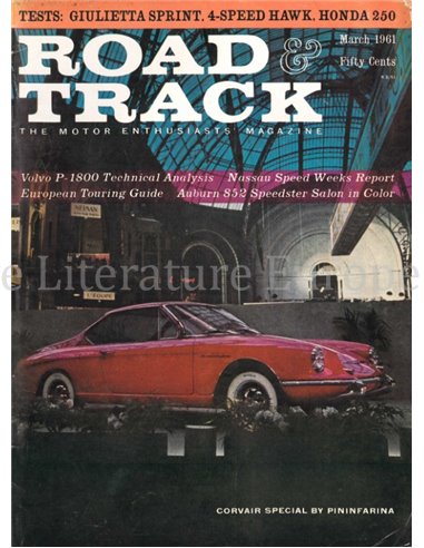 1961 ROAD AND TRACK MAGAZINE MAART ENGELS
