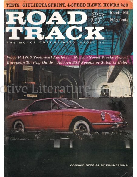 1961 ROAD AND TRACK MAGAZINE MAART ENGELS