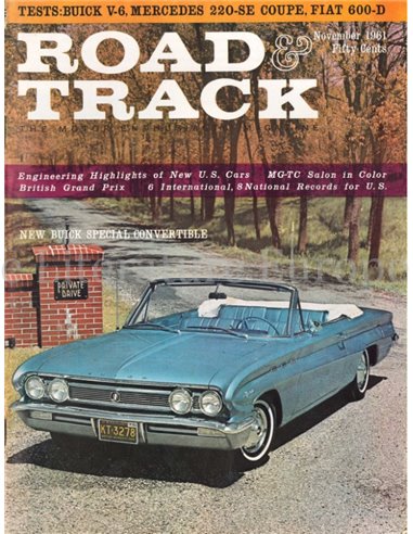 1961 ROAD AND TRACK MAGAZINE NOVEMBER ENGLISCH