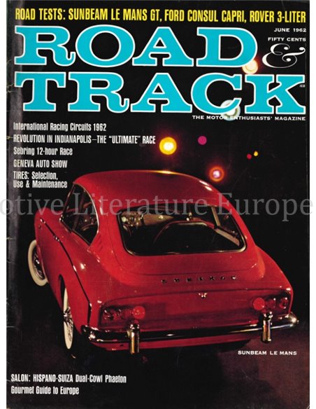 1962 ROAD AND TRACK MAGAZINE JUNI ENGLISCH