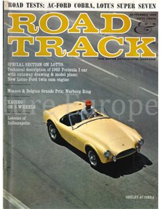 1962 ROAD AND TRACK MAGAZINE SEPTEMBER ENGLISH