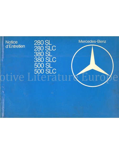 1980 MERCEDES BENZ SL & SLC CLASS OWNERS MANUAL FRENCH