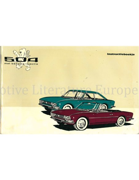 1969 PEUGEOT 504 COUPE / CABRIOLET BETRIEBSANLEITUNG NIEDERLÄNDISCH