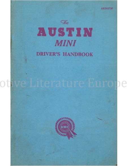 1962 AUSTIN MINI BETRIEBSANLEITUNG ENGLISCH