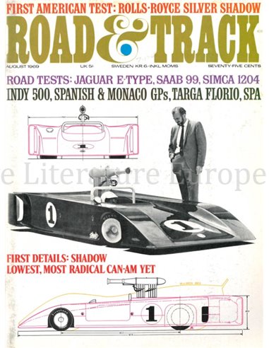 1969 ROAD AND TRACK MAGAZINE AUGUST ENGLISH