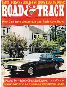 1969 ROAD AND TRACK MAGAZINE JANUAR ENGLISCH
