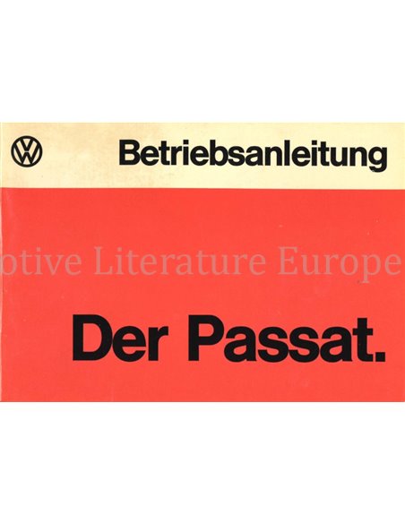 1974 VOLKSWAGEN PASSAT BETRIEBSANLEITUNG DEUTSCH