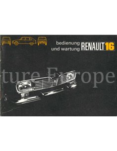 1972 RENAULT 16 BETRIEBSANLEITUNG DEUTSCH