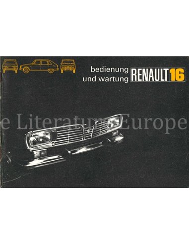 1972 RENAULT 16 BETRIEBSANLEITUNG DEUTSCH
