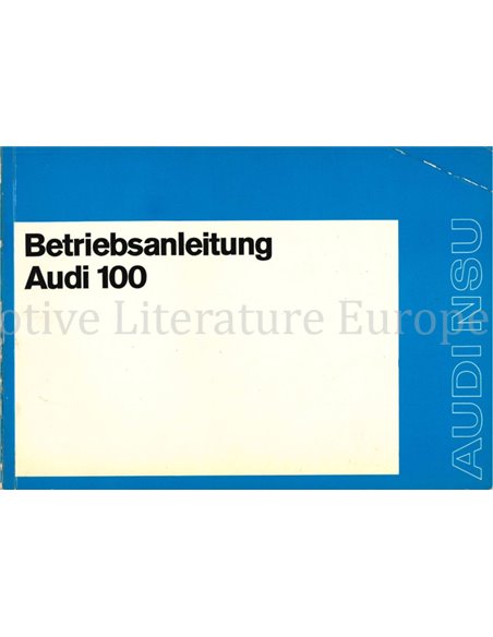 1971 AUDI 100 OWNERS MANUAL GERMAN