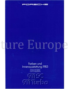 1983 PORSCHE 911 SC TURBO KLEUREN UITRUSTING BROCHURE DUITS
