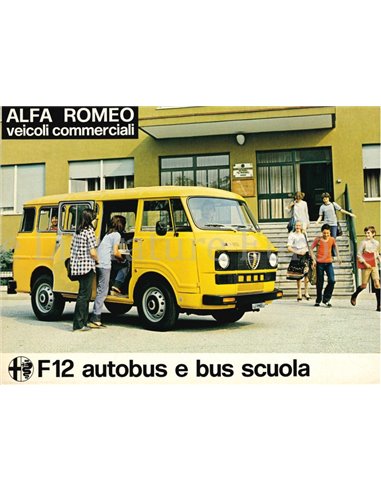 1973 ALFA ROMEO F12 AUTOBUS / BUS SCUOLA BROCHURE ITALIAANS