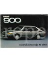 1987 SAAB 900 BETRIEBSANLEITUNG NIEDERLANDISCH