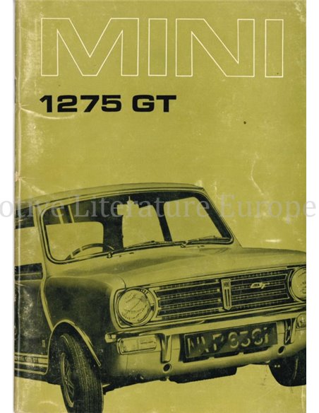 1971 AUSTIN MINI 1275 GT OWNERS MANUAL FRENCH