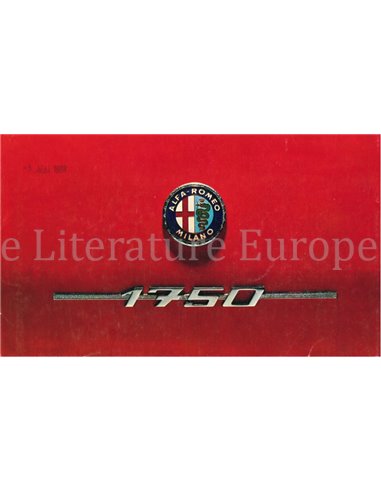 1969 ALFA ROMEO 1750 SPIDER VELOCE BROCHURE DUITS