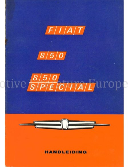1968 FIAT 850 SPECIAL BETRIEBSANLEITUNG NIEDERLÄNDISCH