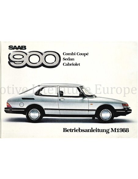 1988 SAAB 900 BETRIEBSANLEITUNG DEUTSCH