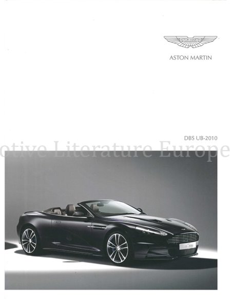 2010 ASTON MARTIN DBS UB-2010 PROSPEKT ENGLISH
