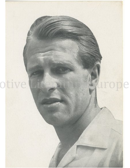 1957 FERRARI PETER COLLINS POSTCARD