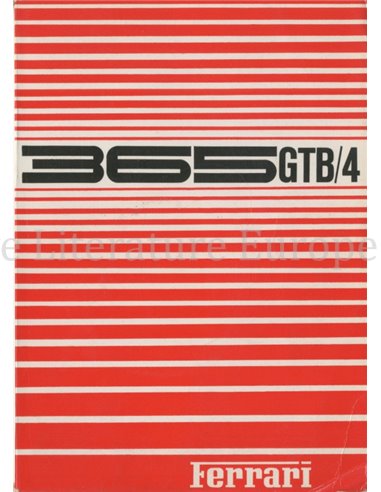 1969 FERRARI 365 GTB/4 INSTRUCTIEBOEKJE 34/69