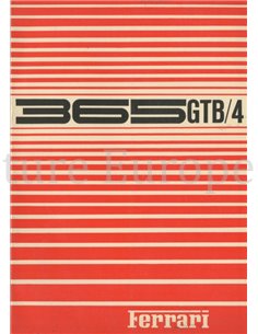 1973 FERRARI 365 GTB/4 BETRIEBSANLEITUNG 74/73