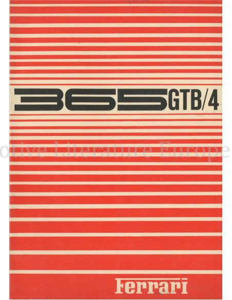 1973 FERRARI 365 GTB/4 OWNERS MANUAL 74/73