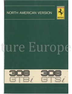 1980 FERRARI 308 GTBi GTSi INSTRUCTIEBOEKJE USA 186/80