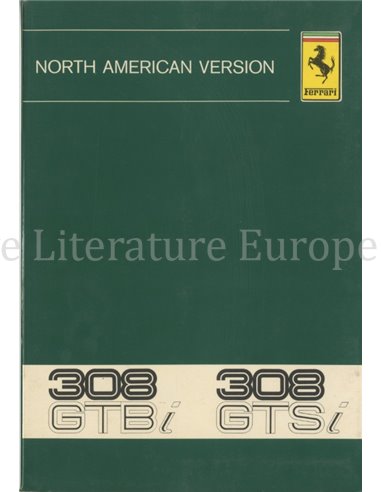 1980 FERRARI 308 GTBi / GTSi BETRIEBSANLEITUNG USA 186/80
