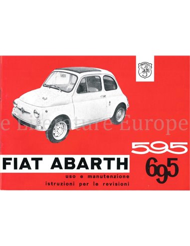 1965 FIAT ABARTH 595 / 695 OWNERS MANUAL ITALIAN