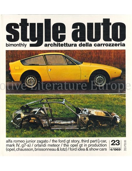 1969 STYLE AUTO 23 - ARCHITETTURA DELLA CARROZZERIA - BOEK