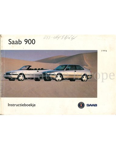 1996 SAAB 900 BETRIEBSANLEITUNG NIEDERLÄNDISCH