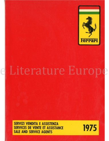 1975 FERRARI SALE & SERVICE ORGANIZATION MANUAL 107/75