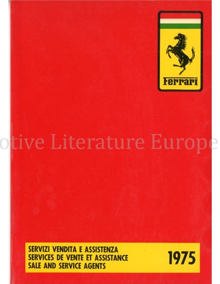 1975 FERRARI SALE & SERVICE ORGANIZATION MANUAL 107/75