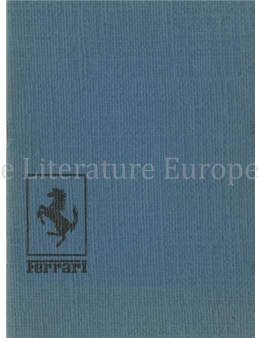 1970 FERRARI VERKOOP & SERIVCE ORGANISATIE INSTRUCTIEBOEKJE 37/70