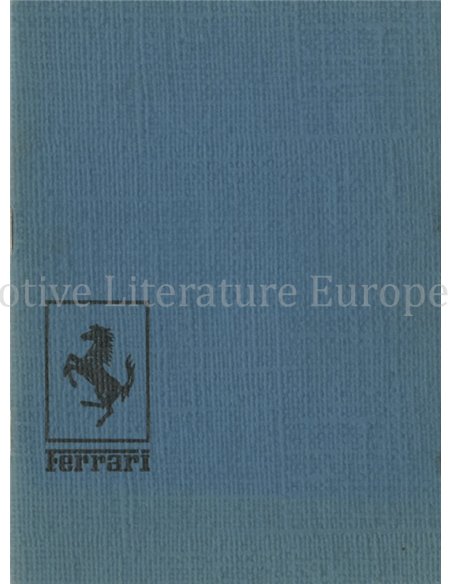 1970 FERRARI VERKOOP & SERIVCE ORGANISATIE INSTRUCTIEBOEKJE 37/70