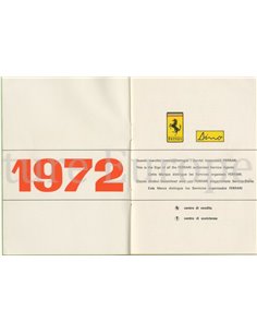 1972 FERRARI DINO VERKAUFS - UND SERVICE ORGANISATION HANDBUCH 67/72 2