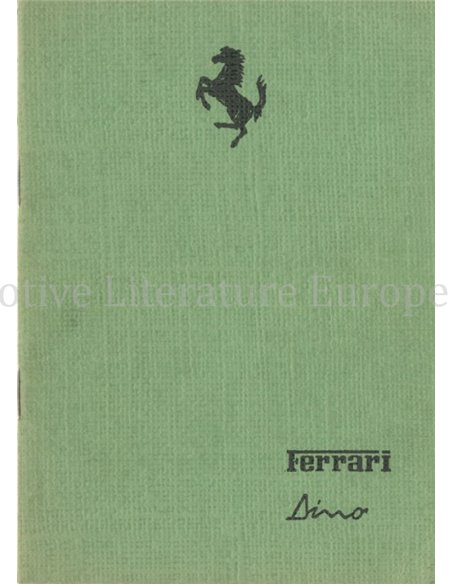 1972 FERRARI DINO VERKOOP & SERIVCE ORGANISATIE INSTRUCTIEBOEKJE 67/72