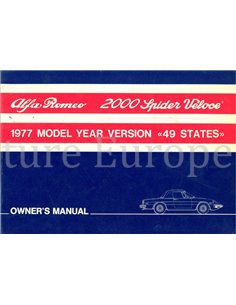 1977 ALFA ROMEO 2000 SPIDER VELOCE BETRIEBSANLEITUNG ENGLISCH (USA)