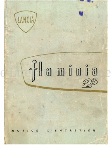 1964 LANCIA FLAMINIA 2.8 BETRIEBSANLEITUNG FRANZÖSISCH