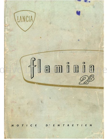 1964 LANCIA FLAMINIA 2.8 OWNERS MANUAL FRENCH