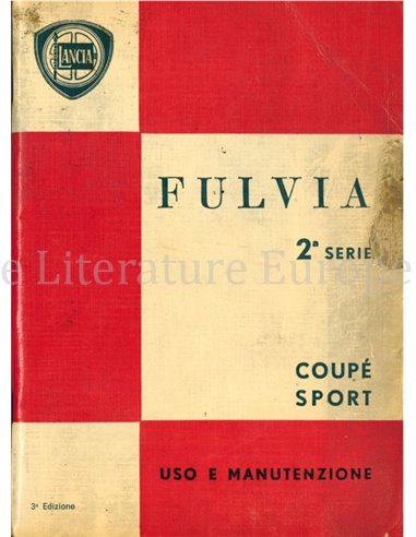 1971 LANCIA FULVIA COUPE SPORT BETRIEBSANLEITUNG ITALIENISCH