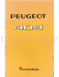 1967 PEUGEOT 404 INSTRUCTIEBOEKJE NEDERLANDS