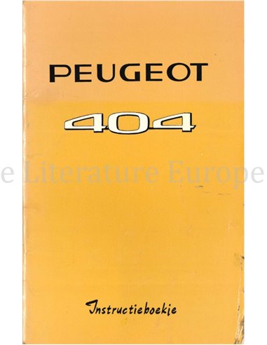 1967 PEUGEOT 404 OWNERS MANUAL DUTCH