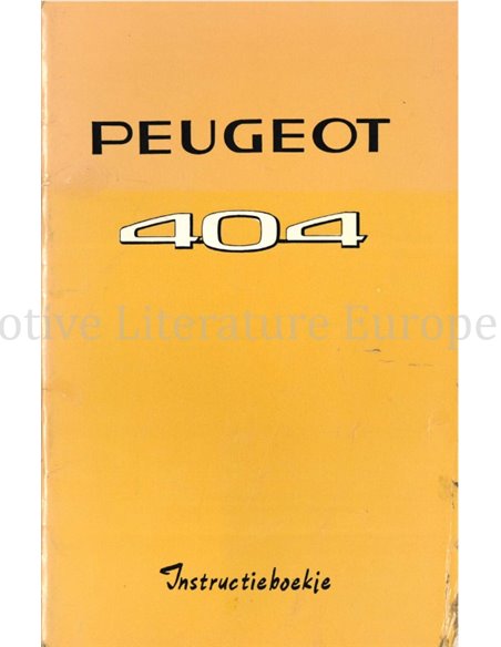 1967 PEUGEOT 404 OWNERS MANUAL DUTCH